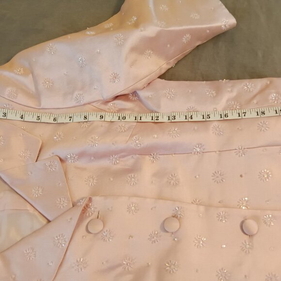 Rickie Freeman for TJ Nites Retro Beaded Blazer Jacket Beaded Blush Pink… - Picture 7 of 11